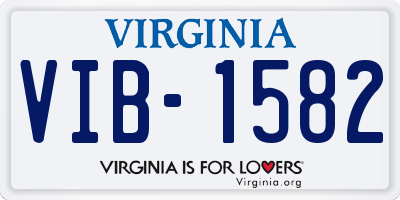 VA license plate VIB1582