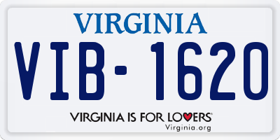 VA license plate VIB1620