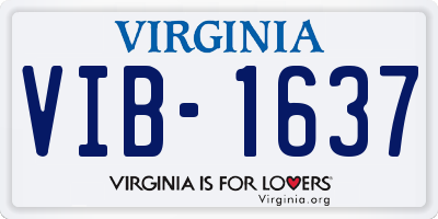 VA license plate VIB1637