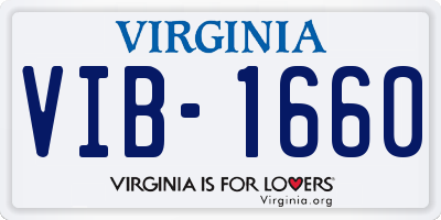 VA license plate VIB1660