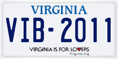 VA license plate VIB2011