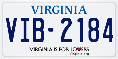 VA license plate VIB2184