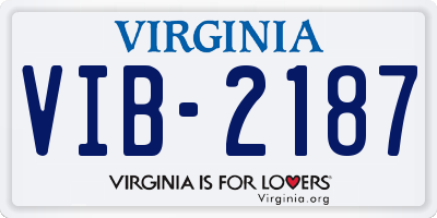 VA license plate VIB2187