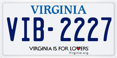 VA license plate VIB2227