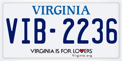 VA license plate VIB2236