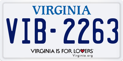 VA license plate VIB2263