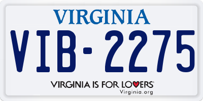 VA license plate VIB2275