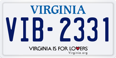 VA license plate VIB2331