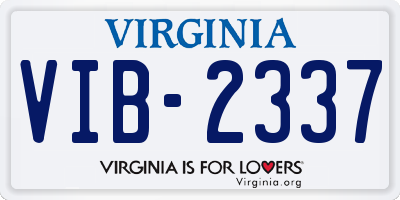 VA license plate VIB2337