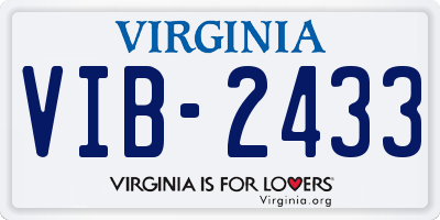 VA license plate VIB2433
