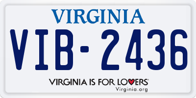 VA license plate VIB2436