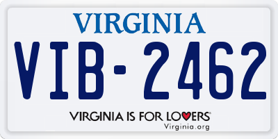 VA license plate VIB2462