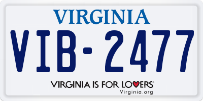 VA license plate VIB2477