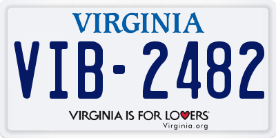 VA license plate VIB2482