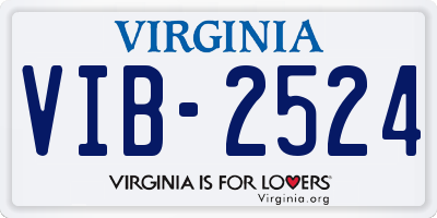 VA license plate VIB2524