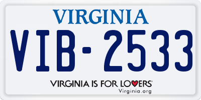 VA license plate VIB2533