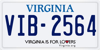 VA license plate VIB2564