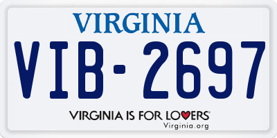 VA license plate VIB2697