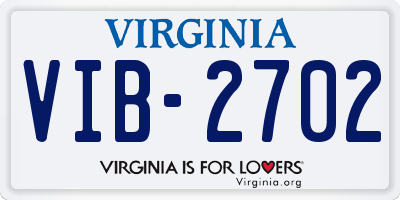 VA license plate VIB2702