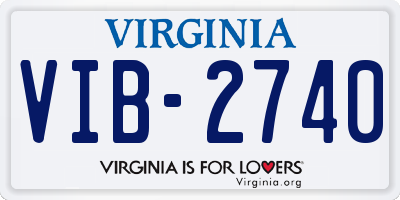 VA license plate VIB2740