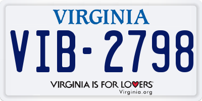 VA license plate VIB2798