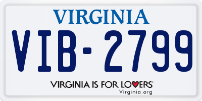 VA license plate VIB2799
