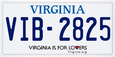 VA license plate VIB2825