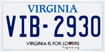 VA license plate VIB2930