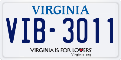 VA license plate VIB3011