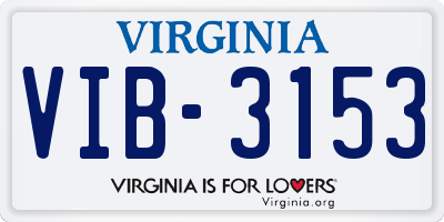 VA license plate VIB3153