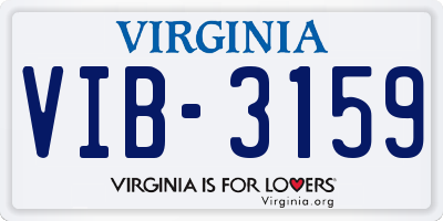 VA license plate VIB3159