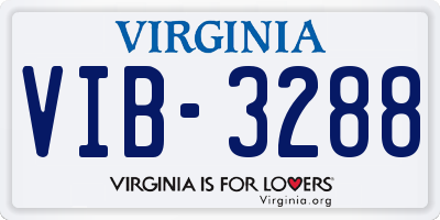 VA license plate VIB3288