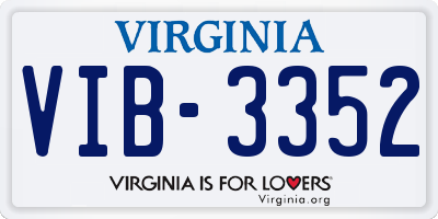 VA license plate VIB3352
