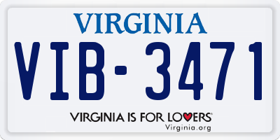 VA license plate VIB3471