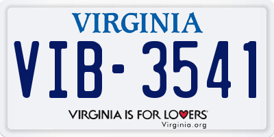 VA license plate VIB3541