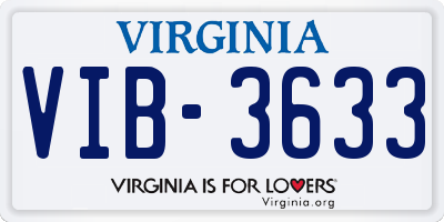 VA license plate VIB3633