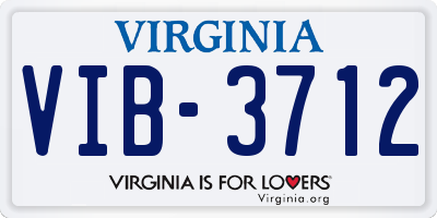 VA license plate VIB3712