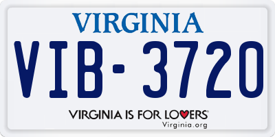 VA license plate VIB3720
