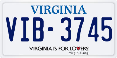 VA license plate VIB3745