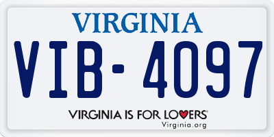 VA license plate VIB4097