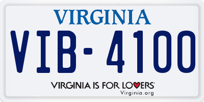VA license plate VIB4100