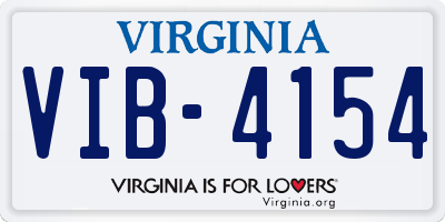 VA license plate VIB4154