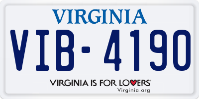 VA license plate VIB4190