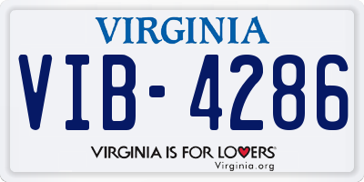 VA license plate VIB4286