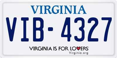VA license plate VIB4327