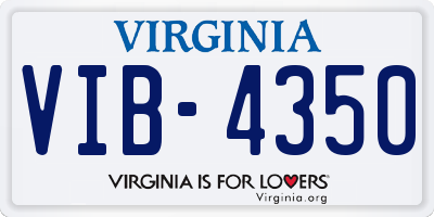 VA license plate VIB4350