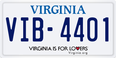 VA license plate VIB4401