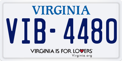 VA license plate VIB4480