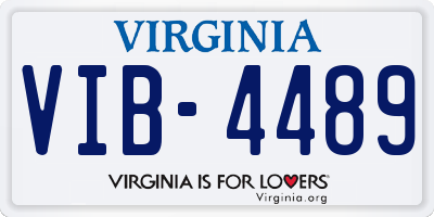 VA license plate VIB4489