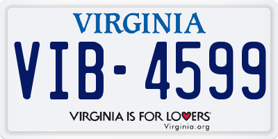 VA license plate VIB4599